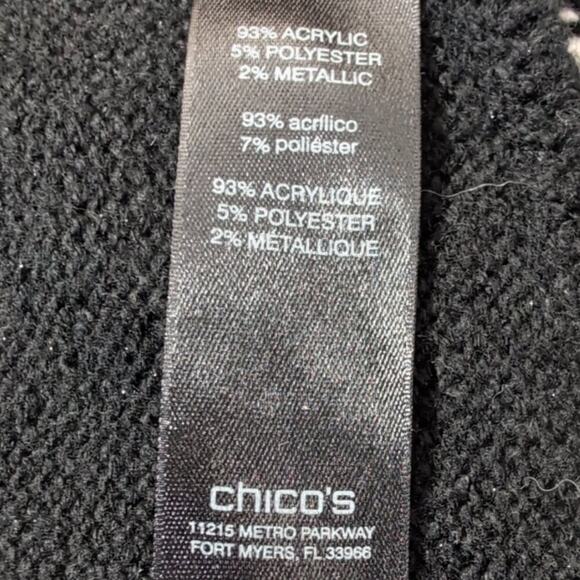 Chico's black & white ruffle, open-front cardigan, size S/4 - Picture 7 of 11